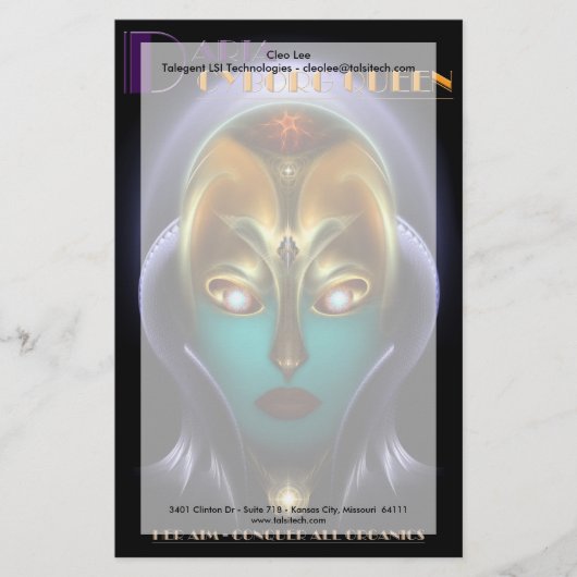 Daria Cyborg Queen Briefpapier (Voorkant)