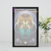 Daria Cyborg Queen Briefpapier (Staand voorkant)