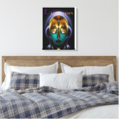 Daria Cyborg Queen Canvas Print (Insitu (Slaapkamer))
