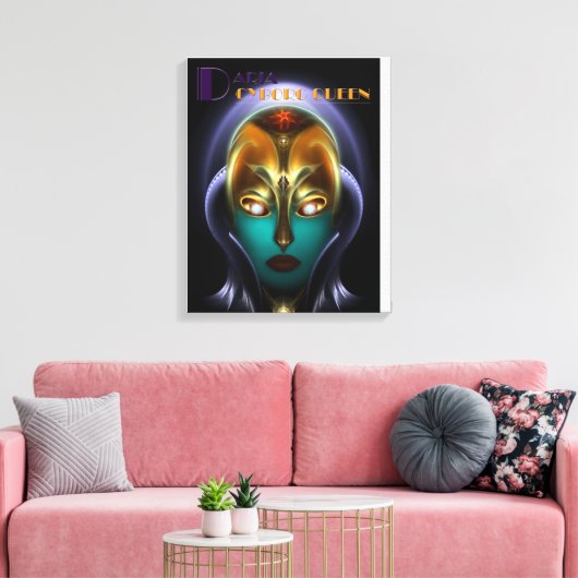 Daria Cyborg Queen Canvas Print (Insitu (Woonkamer))