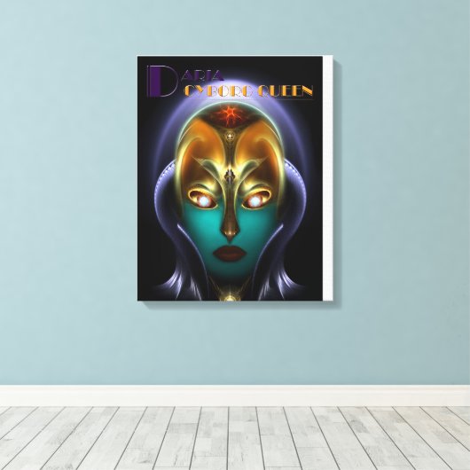 Daria Cyborg Queen Canvas Print (Insitu (Houten vloer))
