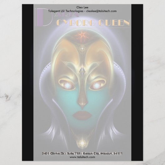 Daria Cyborg Queen Gepersonaliseerd Briefhoofd (Voorkant)