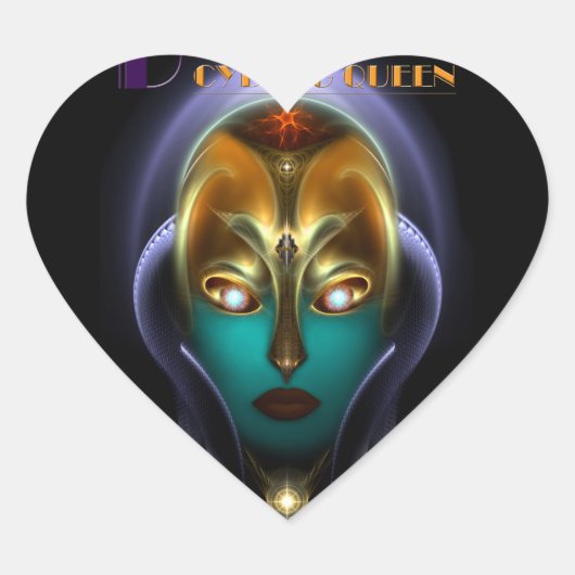 Daria Cyborg Queen Hart Sticker (Voorkant)