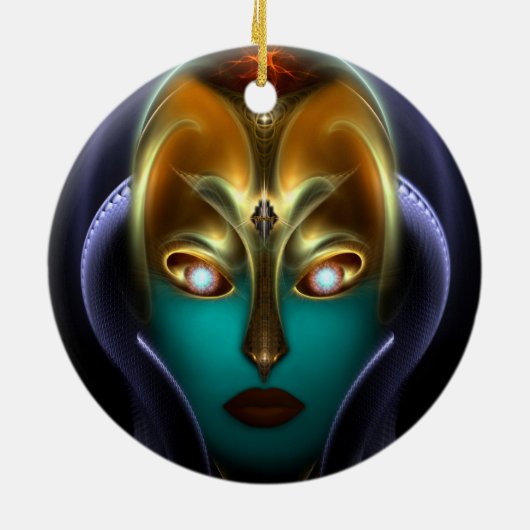 Daria Cyborg Queen Keramisch Ornament (Achterkant)