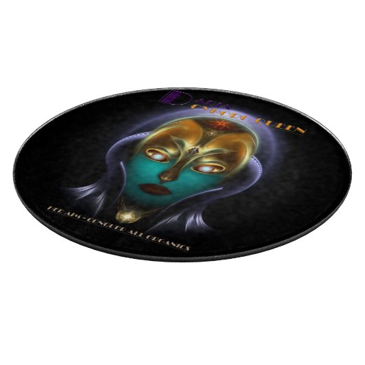Daria Cyborg Queen Round Glass Cutting Board Snijplank (Hoek)