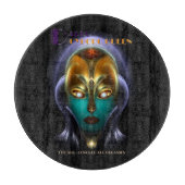 Daria Cyborg Queen Round Glass Cutting Board Snijplank (Voorkant)