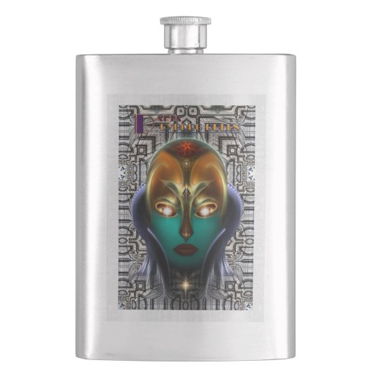 Daria Cyborg Queen Tech 8oz Classic Flask Flacon (Voorkant)