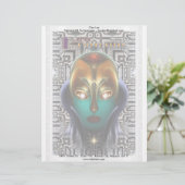 Daria Cyborg Queen Tech Briefhoofd Ontwerp (Staand voorkant)