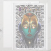 Daria Cyborg Queen Tech Briefhoofd Ontwerp (Voorkant / Achterkant)