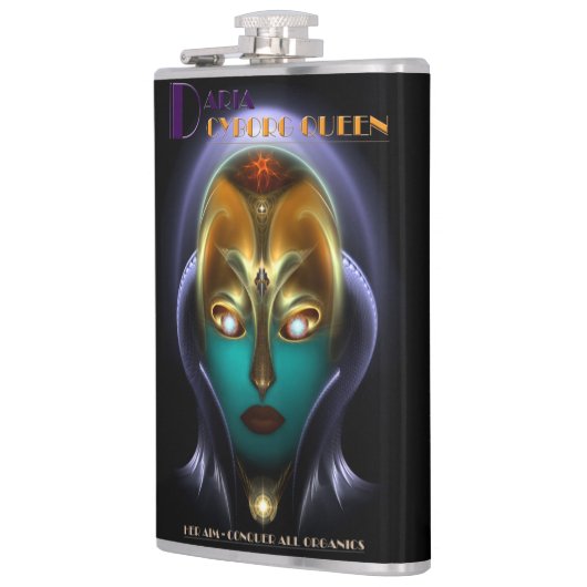 Daria Cyborg Queen Vinyl Wrapped 8oz Flask Heupfles (Links)