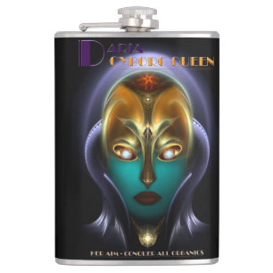 Daria Cyborg Queen Vinyl Wrapped 8oz Flask Heupfles