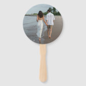 Daria kobalt blauw moderne bruiloft handwaaier (Achterkant)