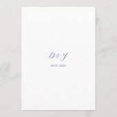 Daria kobalt blauw moderne bruiloft menu (Achterkant)