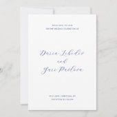 Daria kobalt blauw moderne bruiloft save the date (Voorkant)