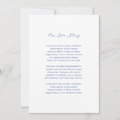 Daria kobalt blauw moderne bruiloft save the date (Achterkant)