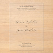 Daria Modern Wedding Acryl Uitnodigingen (Voorkant)