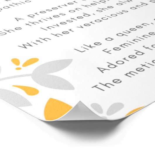 "Daria" Naam gedicht Poster (Hoek)