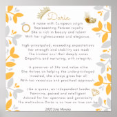 "Daria" Naam gedicht Poster (Voorkant)
