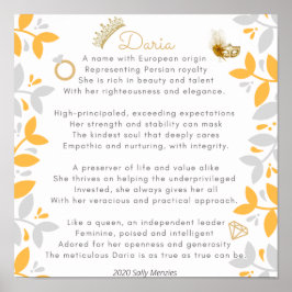 "Daria" Naam gedicht Poster