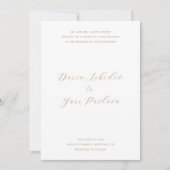 Daria Taupe Modern Wedding Kaart (Voorkant)