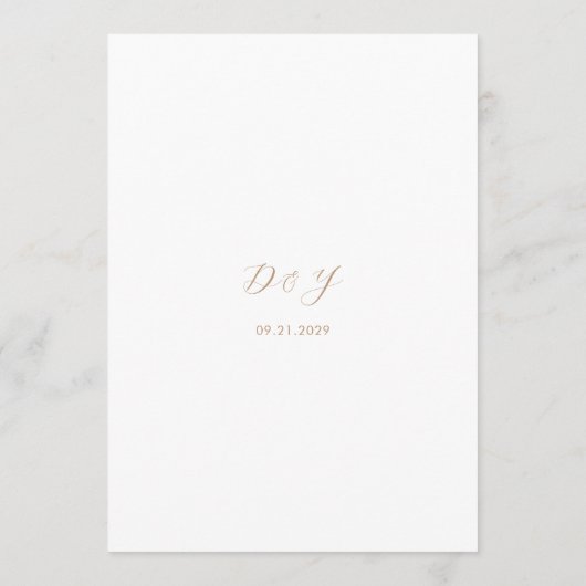 Daria Taupe Modern Wedding Menu (Achterkant)