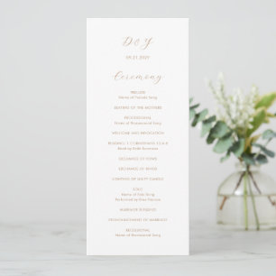 Daria Taupe Modern Wedding Programmakaart