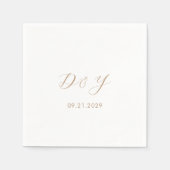 Daria Taupe Modern Wedding Servet (Voorkant)
