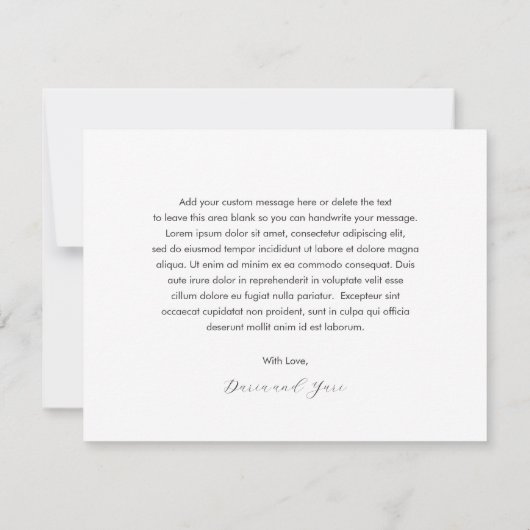 Daria White Modern Wedding Bedankkaart (Achterkant)