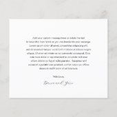 Daria White Modern Wedding Dank u kaart (Achterkant)