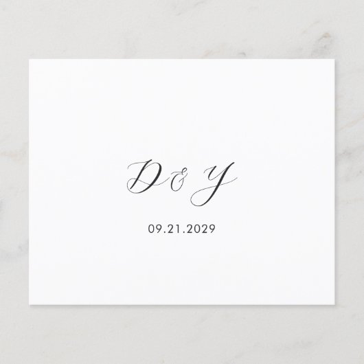 Daria White Modern Wedding Dank u kaart (Voorkant)