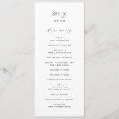 Daria White Modern Wedding Programmakaart (Voorkant)