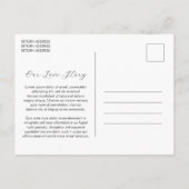 Daria White Modern Wedding Save the Date Aankondigingskaart (Achterkant)