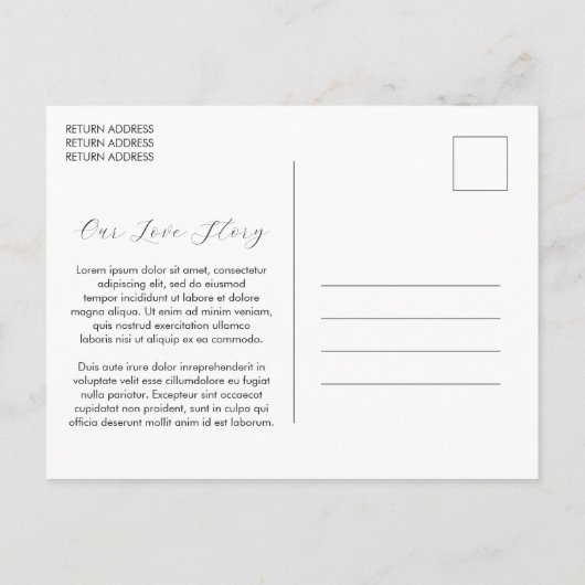 Daria White Modern Wedding Save the Date Aankondigingskaart (Achterkant)