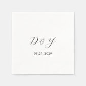 Daria White Modern Wedding Servet (Voorkant)