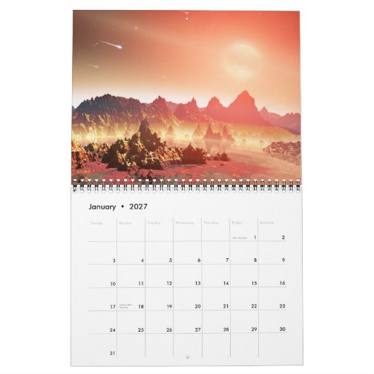 Darian Calendar: Martian Perpetual Calendar Kalender (Jan 2027)