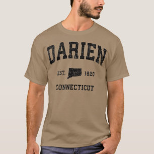 Darien Connecticut CT  Sportontwerp zwart T-shirt