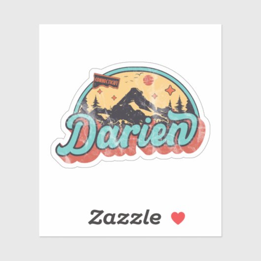 Darien, Connecticut Sticker (Vel)