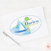 Darien, CT, Zeilboot Sticker (Envelop)