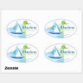 Darien, CT, Zeilboot Sticker (Vel)