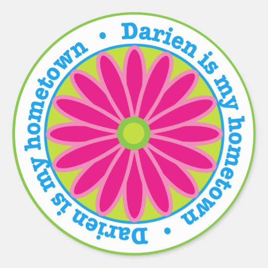 Darien Hometown Flower Sticker (Voorkant)