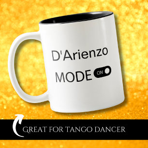D'Arienzo-modus op grappige Tanguero-tangodanser Tweekleurige Koffiemok