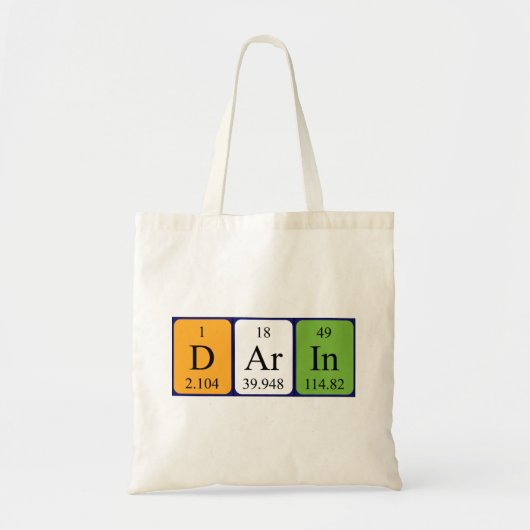 Darin periodieke table name canvas tas (Voorkant)