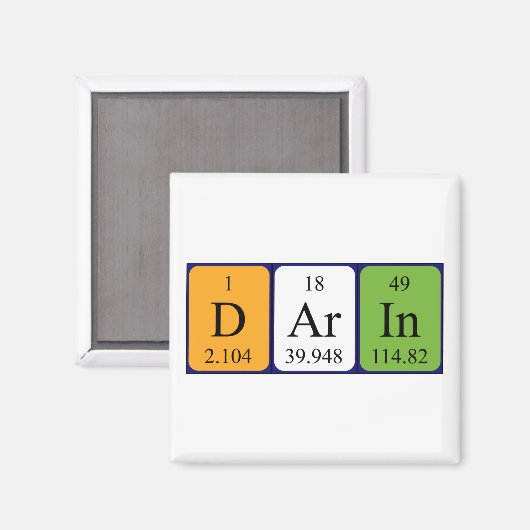 Darin periodieke table name magnet (Voorkant / Achterkant)
