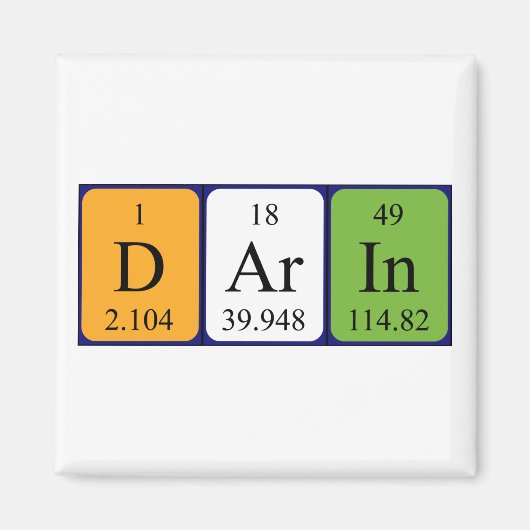 Darin periodieke table name magnet (Voorkant)
