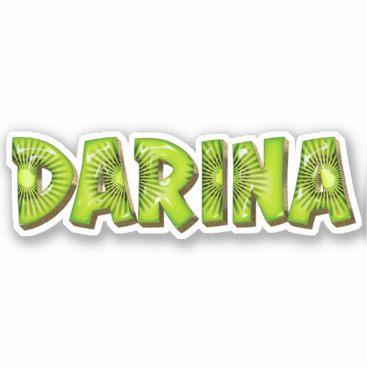 Darina Name Kiwi Design Aufkleber Sticker (Voorkant)