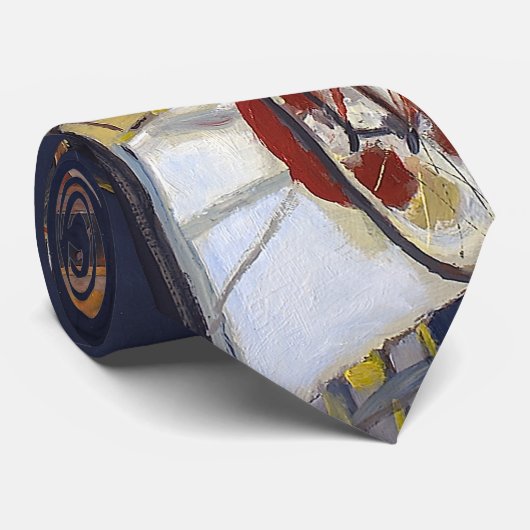 Daring Flying Wallendas Rood Blauw Geel Stropdas (Opgerold)