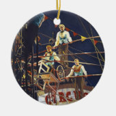 Daring Flying Wallendas Trapeze Circus Act Keramisch Ornament (Voorkant)