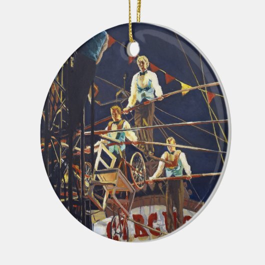 Daring Flying Wallendas Trapeze Circus Act Keramisch Ornament (Links)