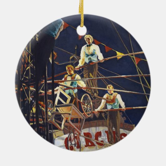 Daring Flying Wallendas Trapeze Circus Act Keramisch Ornament (Achterkant)