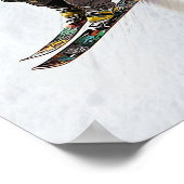 Daring Skier die naar een steile helling vliegt Poster (Hoek)